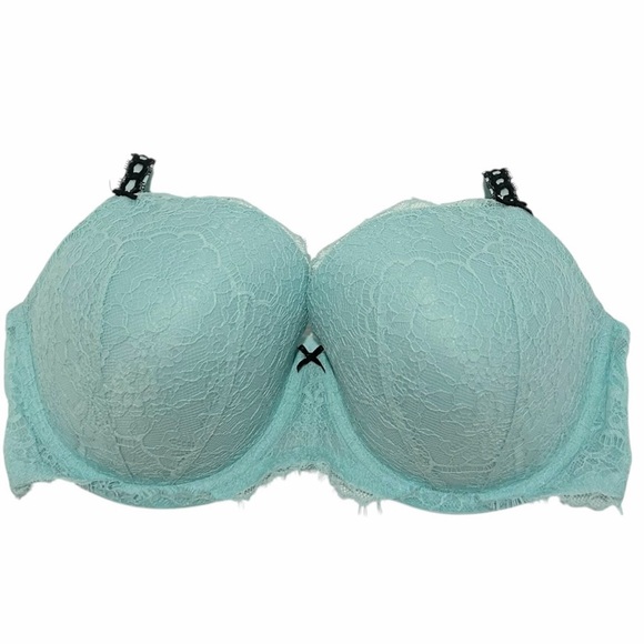 VICTORIA'S SECRET Dream Angels Lined Demi Light aqua Underwire bra 38DD/38E - Picture 4 of 11